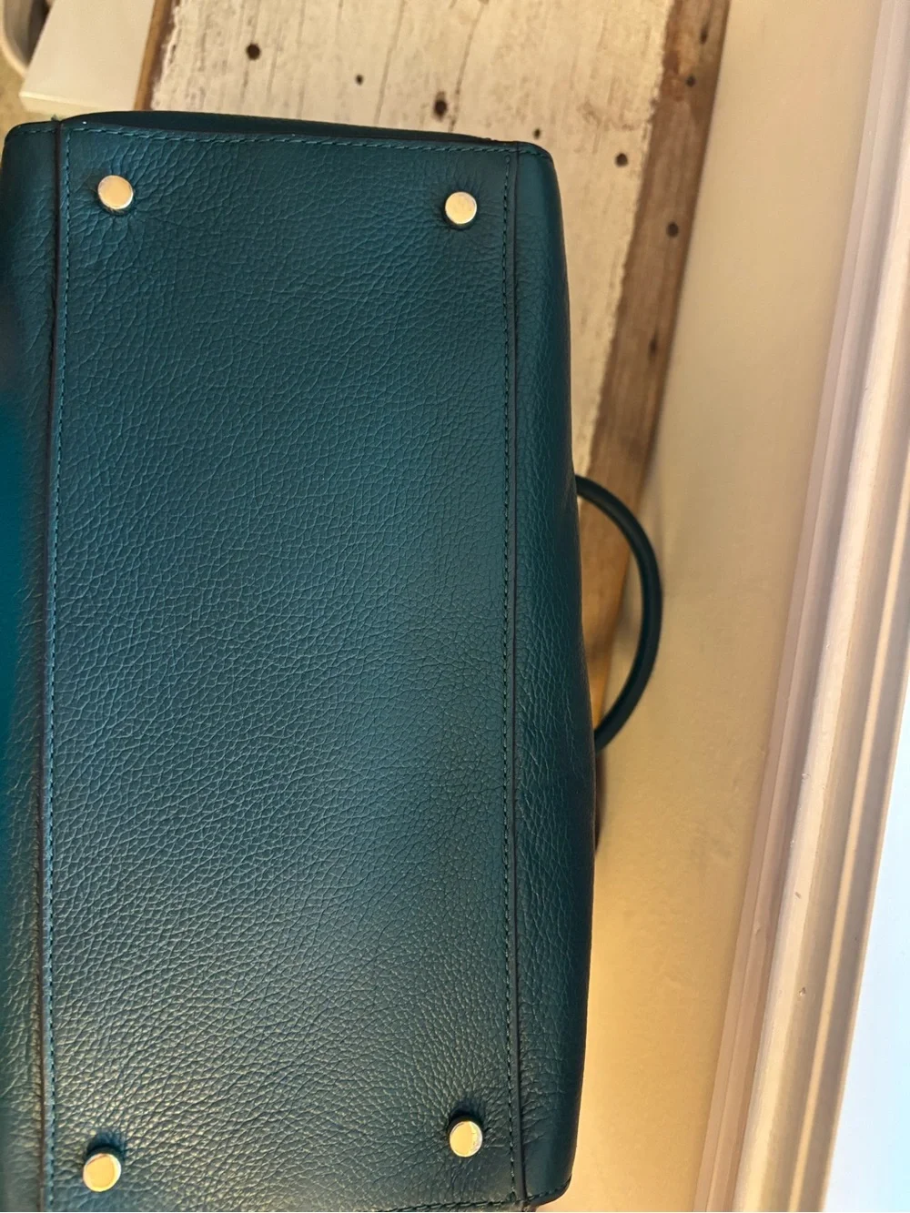 kate spade Teal Pebbled Leather Dome Satchel
